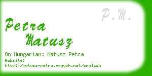 petra matusz business card